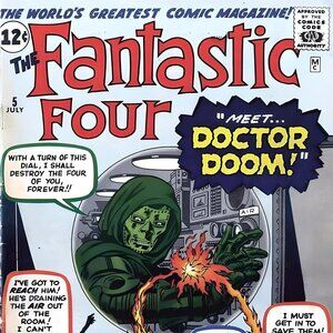 Fantastic Four #5 Comic Book Cover vinyl coated canvas Fabric Poster